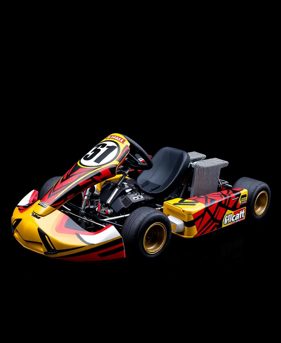 Kart amarelo e vermelho